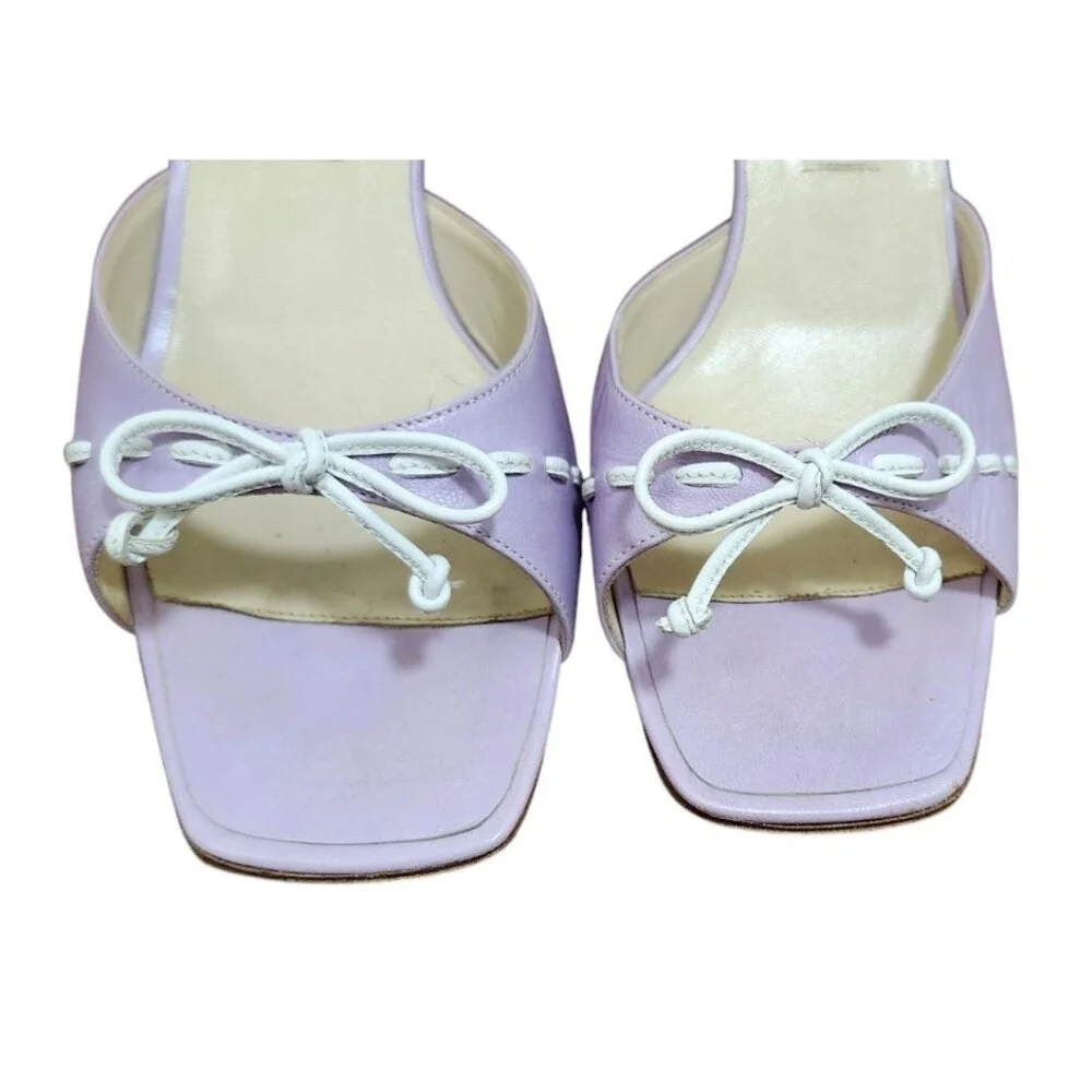 Vanessa Noel leather Block Heel Slides/Mules Size EU 37.5/US 7